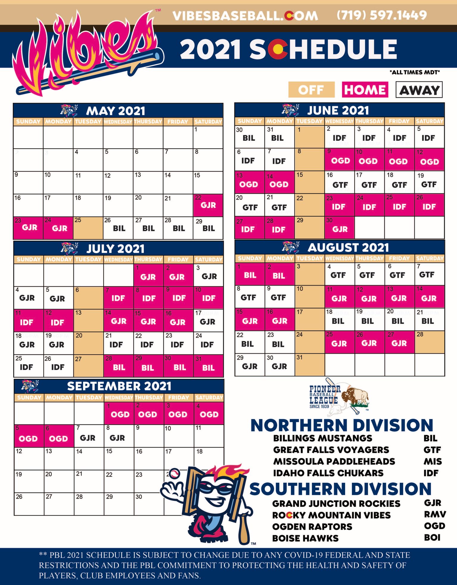 Vibes 2021 Schedule